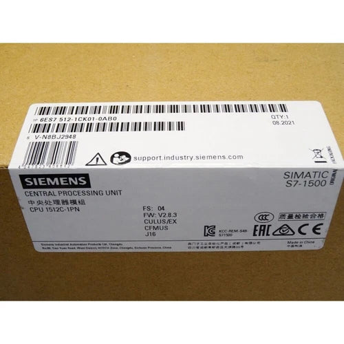 NewSiemens 6ES7512-1CK01-0AB0 S7-1500 Compact CPU 1512C-1 PN 6ES7 512-1CK01-0AB0
