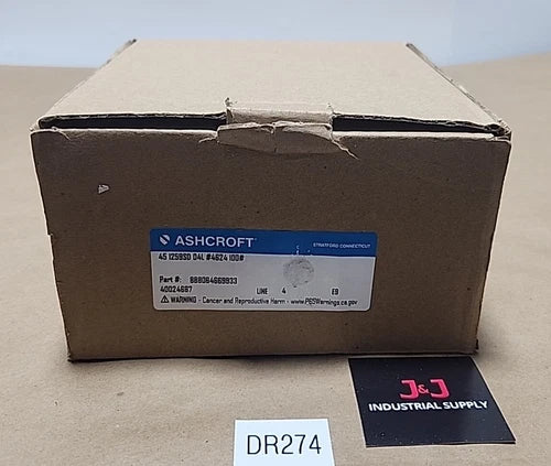 *BRAND NEW* Ashcroft 45-1259-SD-04L #4624 100# Pressure Gauge 100Psi + Warranty!