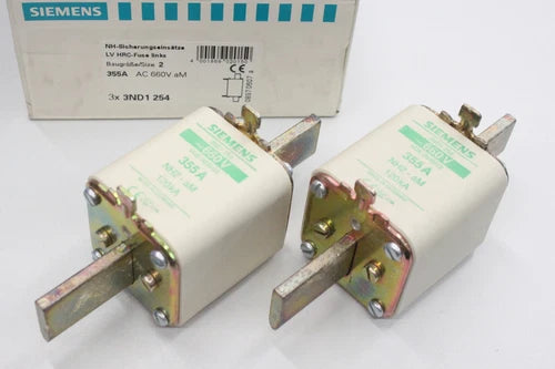 2x SIEMENS 3ND1 254 355A 660V NH2 NH Sicherungseinsatz 3ND1254 OVP