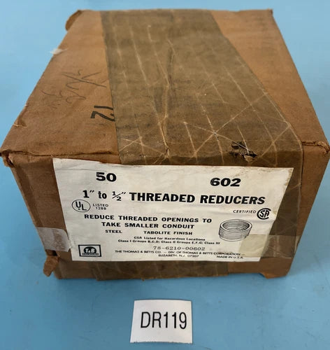 (50)NEW SEALED-Thomas Betts 602 Thread Reducer 1" Male Thread 1/2" Female Thread
