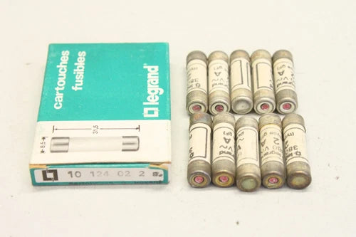 10x 罗格朗 10 124 02 2A 380V 8,5x31,5 Zylindersicherung sicherung 1012402 OVP