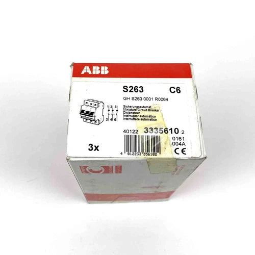 ABB S263 C6 Sicherungsautomat Leitungsschutzschalter GH S263 0001 R0064 (3Stk.),