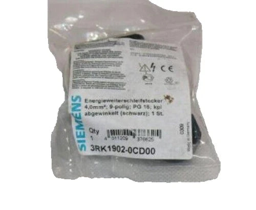 Siemens 3RK1902-0CD00 Energieweiterschleifstecker 4,0mm 9-polig abgewinkelt