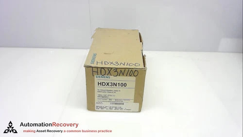 SIEMENS HDX3N100, VL CIRCUIT BREAKER, CLASS H, 100A, 3 POLE, 65KA@480V,  #243903