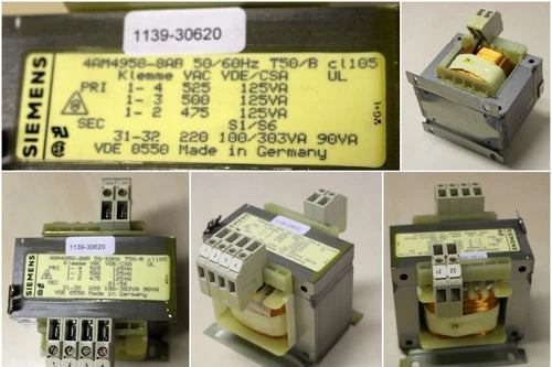 SIEMENS Transformer 4AM4958-8AB-50/60Hz-T50/B-Primary 525/500/475 VAC,125A