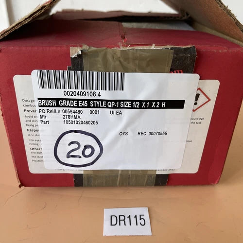 (20) NEW- Helwig Carbon Motor Brush Grade E45 1/2¡±x1¡±x2¡± QP-1 10501020460205