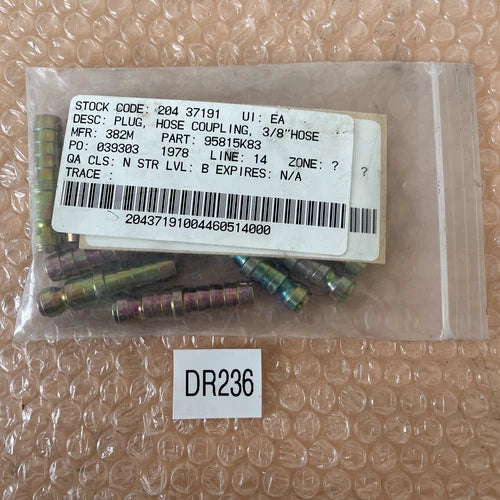 (10) NEW- McMaster-Carr 95815K83 Hose Coupling Plug 3/8¡± || Fast Shipped ????