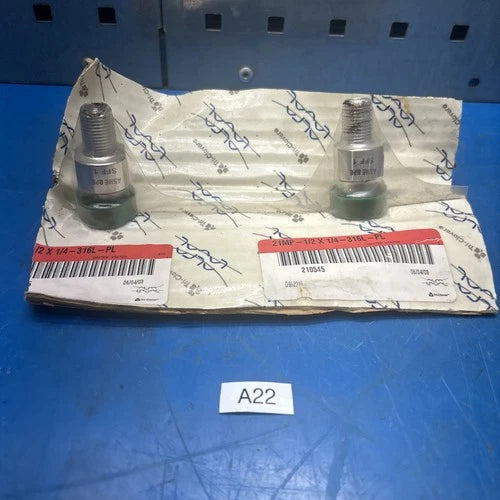 (2) New Alfa Laval 21MP-1/2X1/4-316L-PL Sanitary Fittings Fast Shipping  ????