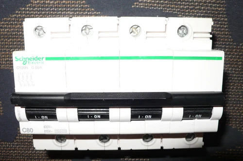 DISJONCTEUR TETRAPOLAIRE 80A COURBE C A9N18373 SCHNEIDER ELECTRIC 80AMPERE 4POLE