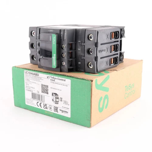 Schneider LC1D40ABD 40A 3-Pole Contactor 24V DC Coil