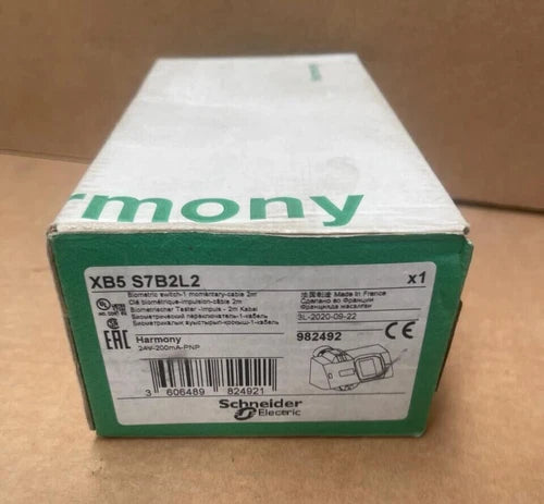 Schneider Electric Harmony XB5 S7B2L2 Biometric Switch-1 Momentary Cable 2m