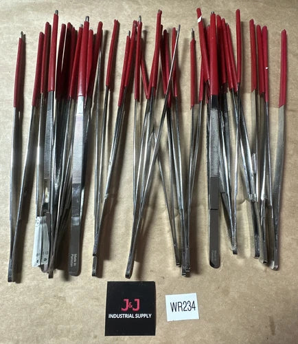 (19) PREOWNED- Aven 18431 Plastic Coated Tip Forcep Stainless Steel 12" WARRANTY