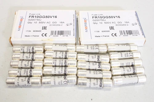 20x MERSEN FR10GG50V16 500V 16A GG Sicherungseinsatz 8430399007786 OVP