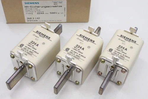 3x SIEMENS 3NA3 142 224A 500V NH1 NH Sicherungseinsatz 3NA3142 OVP