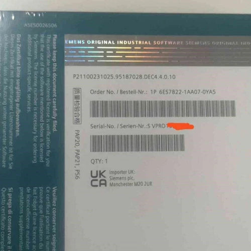 New Siemens 6ES7822-1AA07-0YA5 STEP 7 Professional V17 6ES7 822-1AA07-0YA5