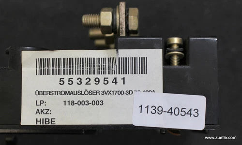 SIEMENS Overcurrent Release 3VX1700-3D 70-100A NH 200A