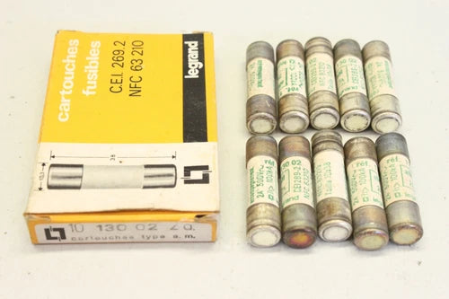 10x LEGRAND 1013002 安全保护 2A 500V 10 x 38 1013002 OVP