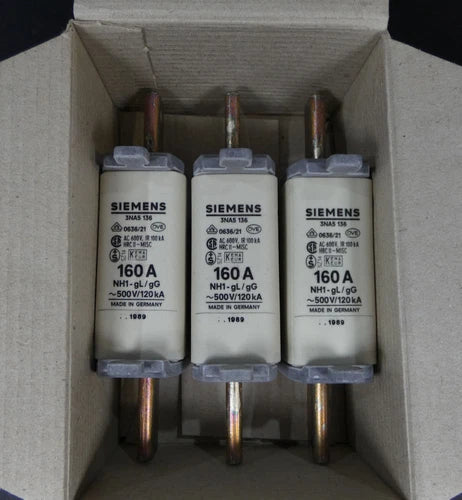 3 St¨¹ck SIEMENS 3NA5 136 Sicherungseinsatz | Gr??e 1 | 160A | ~500V | 120 kA
