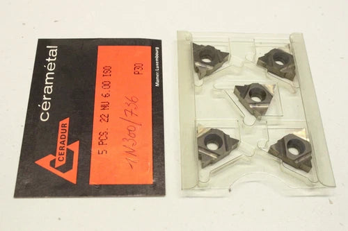 5x CERADUR 22NU6.00ISO  22 NU 6.00 ISO P30 Wendeschneidplatten Gewinde