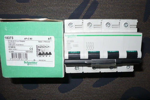 DISJONCTEUR TETRAPOLAIRE 80A, COURBE C, 18373 SCHNEIDER ELECTRIC 80AMPERE 4POLES
