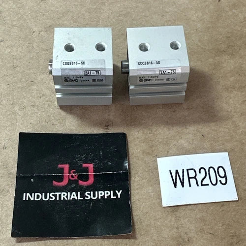 (2) BRAND NEW- SMC CDQSB16-5D Compact Pneumatic Cylinder 16mm Bore 5mm Stroke
