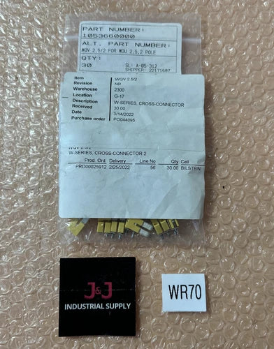 (16) Weidmuller W-Series Cross Connector 10536600 WQV 2.5/2 for WDU 2.5 - 2 Pole