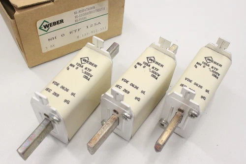 3x WEBER NH0 125A 500V NH Sicherungseinsatz NH0KTF125A NEU