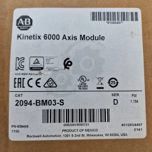 2094-BM03-S Kinetix 6000 Mehrachs-Servoantrieb, 400/460V, 28A, Safe Torque Off