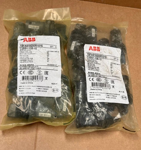 10PCs ABB - 1SFA619200R1016 (C2SS1-10B-10) - 2-Position Short Handle Selector