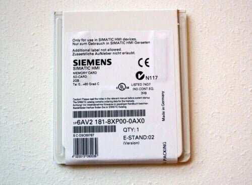 New Siemens 6AV2181-8XP00-0AX0 6AV 2181-8XP00-0AX0 SIMATIC SD Memory Card 2GB