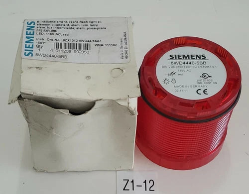 *NEW* Siemens 8WD4440-5BB Red LED Signal Beacon 115Vac T200 + Warranty!