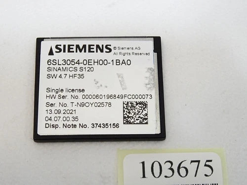 Siemens SINAMICS S120 CompactFlash card 6SL3054-0EH00-1BA0