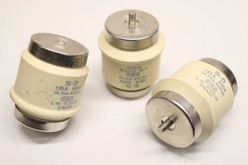 3x SIBA 1001007 10 010 07 125A 500V  Sicherung ULTRA-RAPID SIBA STEATIT