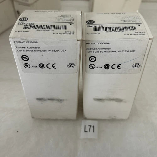 (1) Factory Sealed NEW Allen Bradley 800T-P16G Green Pilot Light Series U