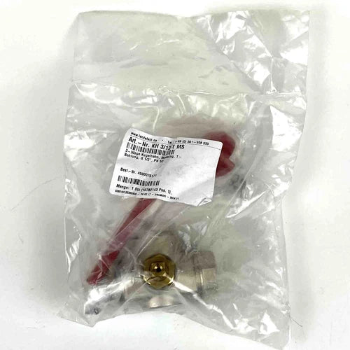 3-Wege Kugelhahn T-Bohrung G 1/2" PN50 Messing vernickelt KH 3/12TMS, unused/OVP