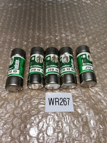 (5) NEW Littelfuse JTD 12 ID Indicator Time Delay Limiting Fuse 600VAC 12A NNB