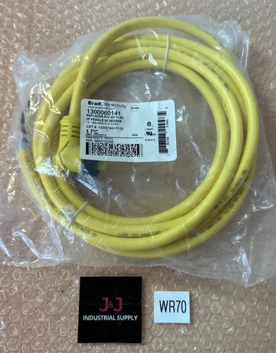 (3) NEW- Brad Connectivity 1300060141 2P Female 90¡ã Connector 12¡¯ 16/2AWG PVC