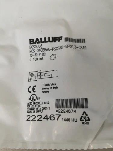 Balluff BCS00U8 BCS Q40BBAA-PSCFAC-EP00,3-GS49 NEU OVP