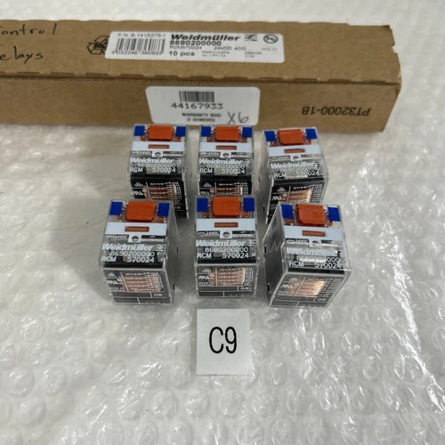 (6)Weidmuller 24v 6a 250v 14 pin blade Relay # 8690200000 Fast Shipping!