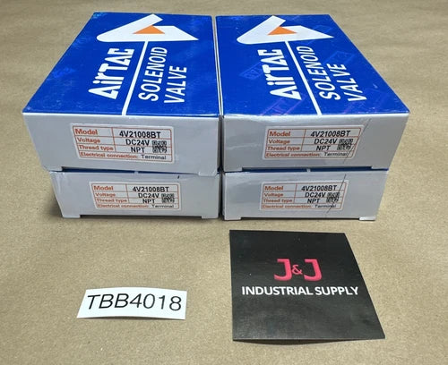 (4) BRAND NEW- AIRTAC 4V21008BT Solenoid Valve 21~114PSI 24V + FAST SHIPPED ????