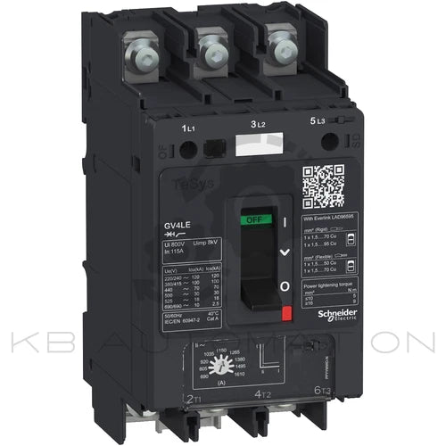 Schneider GV4LE80B6 TeSys - magnetic circuit breaker - 80A 3P - compression lug
