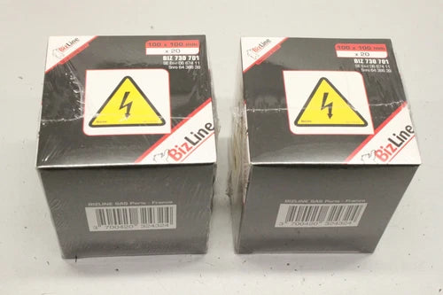 2x 20 BIZLINE BIZ730701 100x100mm Achtung Strom Aufkleber  3700420324324 OVP