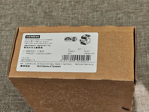 Siemens 3RV2021-1FA20 NEW