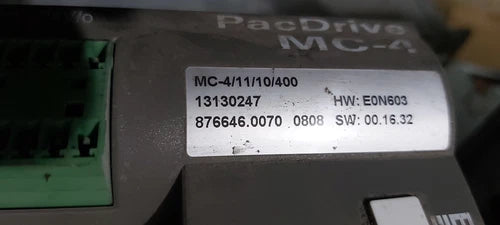 MC-4 MC-4/11/10/400 ELAU SCHNEIDER ELECTRIC PAC DRIVE HW E0N603 SW 00.16.32