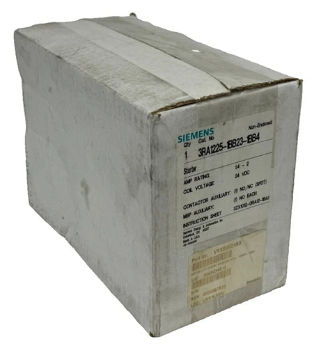 NEW SEALED SIEMENS 3RA1225-1BB23-1BB4 STARTER 1.4-2A 24VDC 3RA12251BB231BB4