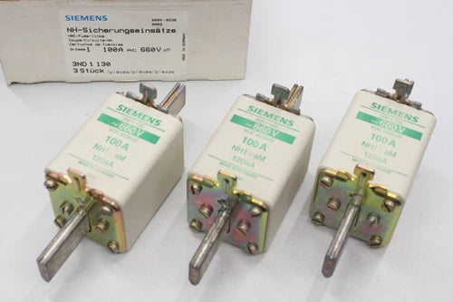 3x SIEMENS 3ND1 130 NH1 100A 660V NH Sicherungseinsatz 3ND1130 OVP