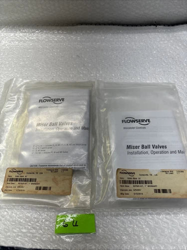 **New Flowserve 10WK RK44 RT Miser 1" Ball Valve Rebuild Kit (lot of 2) #