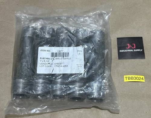 (5) NEW SEALED- Schedule 80 B-SCH80 Steel Weld Nipple 1¡±x5.5¡± 13678 || WARRANTY!