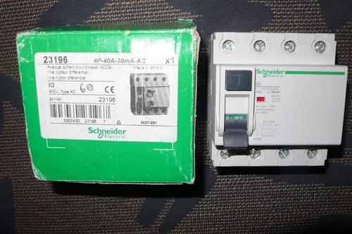 差动断路器，40A 30mA，4极，交流，施耐德电气 23196