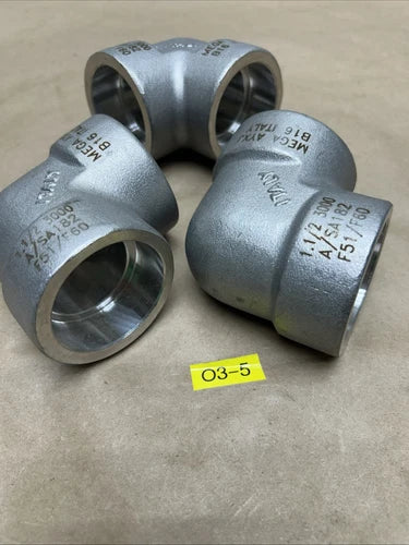 (3) 1 1/2 3000-A/SA-182 F51/F60 AYVK ELBOW STAINLESS SOCKET ITALY FAST SHIPPING!